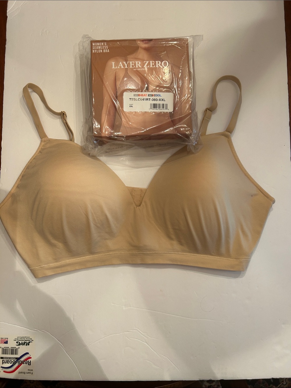 Two 32 Degrees Seamless Nylon Bras- Beige and Clay